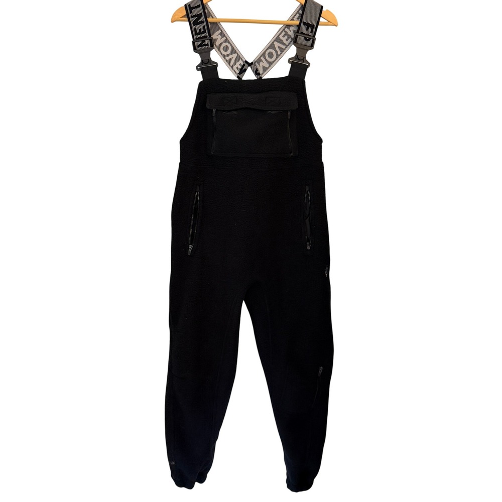 FP Movement Fleece Bib Overalls Womens XS Black Excellent Logo Straps Utility